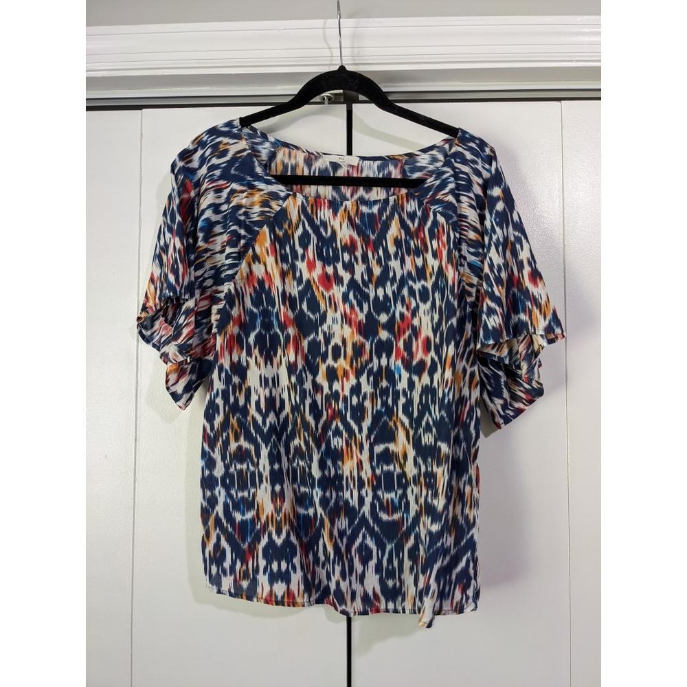 BLL New York Boho Printed Short Sleeve Blouse